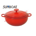 Red Color Customized Enamel Casserole Cookware with Cover Houseware